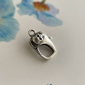 Solid Sterling Silver Skull Trigger Lobster Clasp / Spring Clasp / 13x8mm