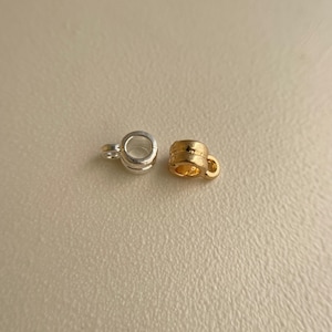 10 of 9k gold filled bails spacer beads charm holder bail bead with hole 3.5mm