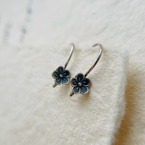 Sterling Silver Flower Ear Wires Hooks Findings,19x5mm ,Thick 0.7mm