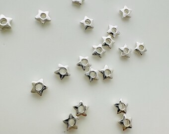 10 Pcs , Tiny Sterling Silver Beads / 3mm / Hole 1mm