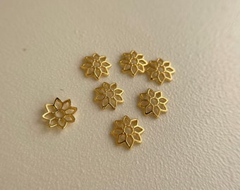 10 stuks 14K gold filled bloemenkralen kapje 8mm