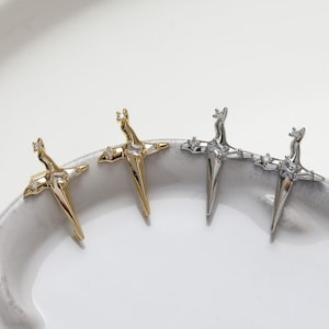 gold / silver plated cross earring settings - sterling silver pin - 23x15mm /  1 pair