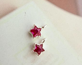 TINY, 3mm, Sterling Silver Star Charm , 2 pieces