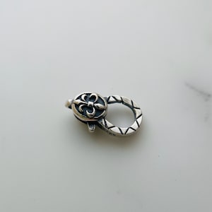 1 Pcs , Solid Sterling Silver Spring Clasp / 17x9mm