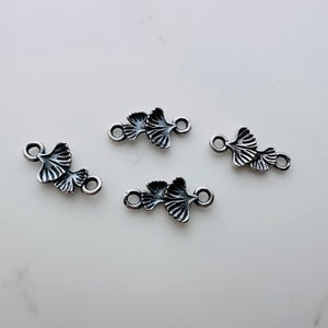 4 szt. ogniw z liści ze srebra próby 925, 12 x 6 mm