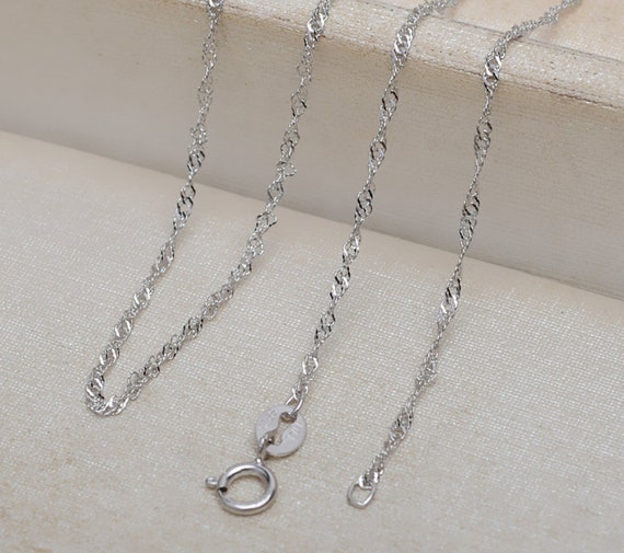925スターリングシルバーネックレス シンガポールチェーン