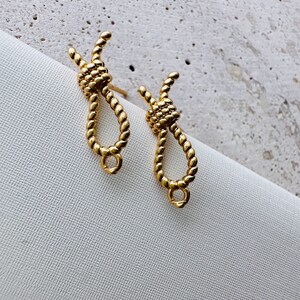 sterling silver post earrings findings / 19x6mm / 1 Pair