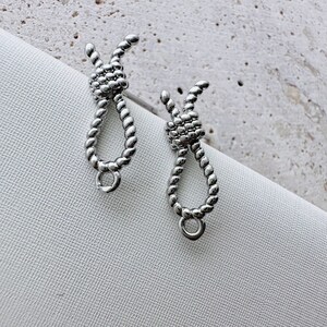 sterling silver post earrings findings / 19x6mm / 1 Pair