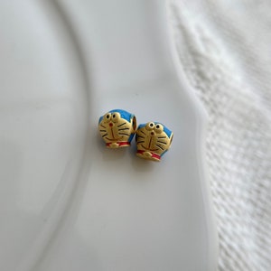 2pc gold cat charm (7mm/hole 2mm)