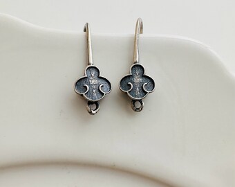 solid sterling silver swirl earwires findings / 20x6mm / 1 pair
