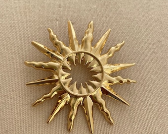 Zon broche, vrouwen broche, mannen aansnijden, cadeau voor haar, bruiloft broche (55x55mm)