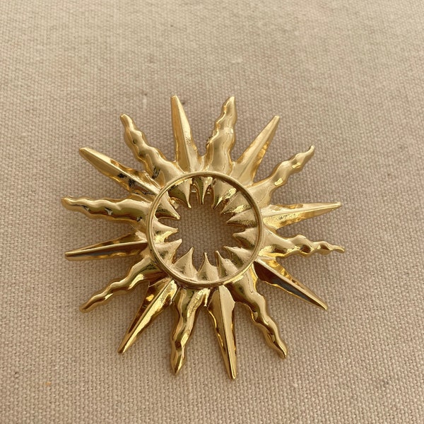 Sun Brooch, Women Brooch , Men Broach , Gift for her, Wedding Brooch (55x55mm)