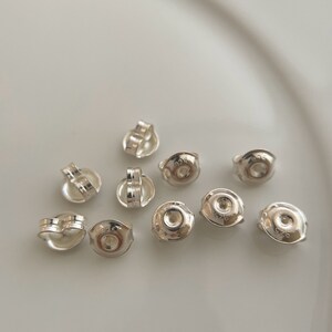 10pcs sterling silver earring stoppers earring backs nuts /  6x6mm
