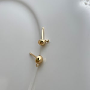 10pcs, gold filled ball earring findings 3mm