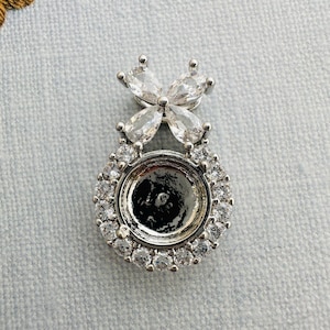 10x10mm Settings, 4 pieces, Silver Plated Charm Findings