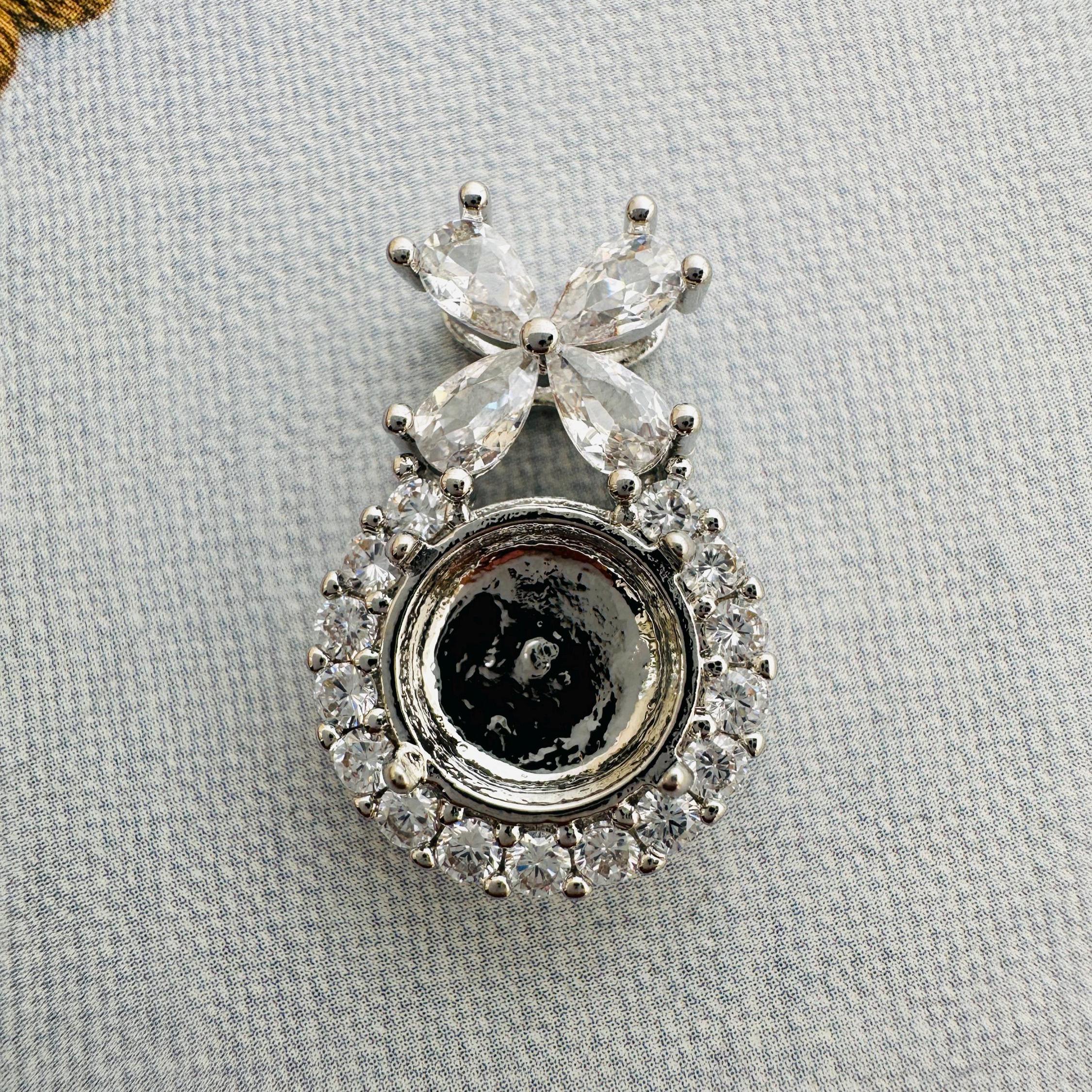 10x10mm Settings, 4 pieces, Silver Plated Charm Findings