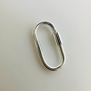 1 Pcs , Solid Sterling Silver Screw Clasp , Outer 16x8mm , Inner 13x5mm