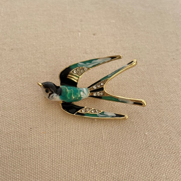 Swallow Bird Brooch, Women Brooch , Gift for her, Wedding Brooch (49x30mm)