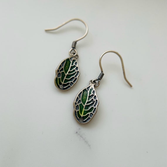 Boucles D'oreilles Feuilles Ciselées - Crochets En Argent 925 - Neuf Avec étiquettes