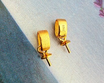 2pcs, Sterling Silver Gold 2mm Bead Caps, hole 3.5mm