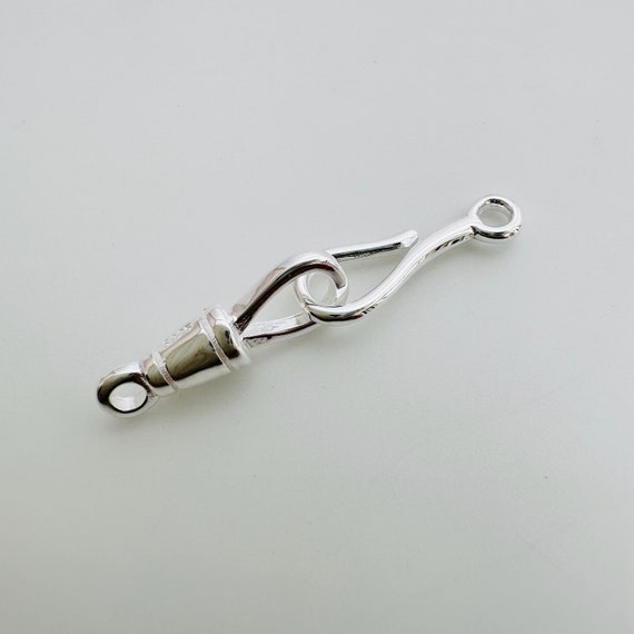 Solid Sterling Silver Clasp , 1  Pcs, 26x4mm