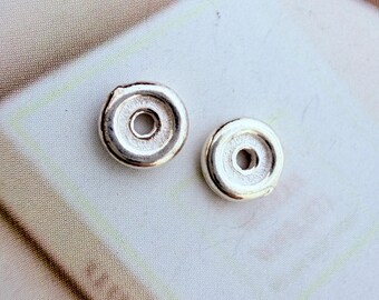 TINY, 5mm, Sterling Silver Beads , 2 pieces, hole 1mm