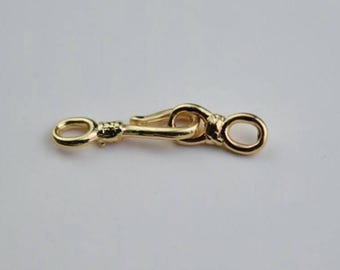 10 pieces, gold filled hook clasps with ring 22mm/27mm/37mm