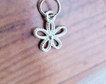8mm, Sterling Silver  Charm , 1 piece