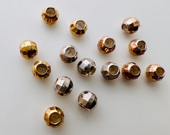 10 Pcs,  solid sterling silver round rubber stopper beads / 3mm / 4mm