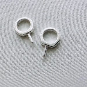 2 or 6pcs, Solid Sterling Silver Beads Caps / tall 8mm / pin 3mm, thickness 0.6mm