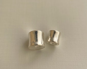 1 de perle de baril en argent sterling massif / 6x7mm / 5x5mm / trou 2mm