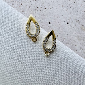 solid sterling silver drop earrings findings / 10x5mm / 1 Pair