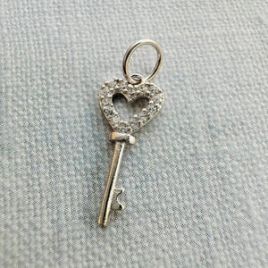 Sterling Silver Key Charm, 15mm