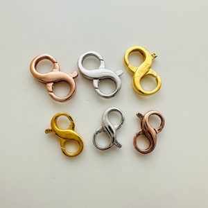 Solid Sterling Silver Infinity Double Opening Trigger Spring Clasp / 13x6mm / 15x8mm / 1 Pcs