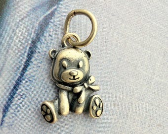 Sterling Silver Bear Charm  / 10x8mm