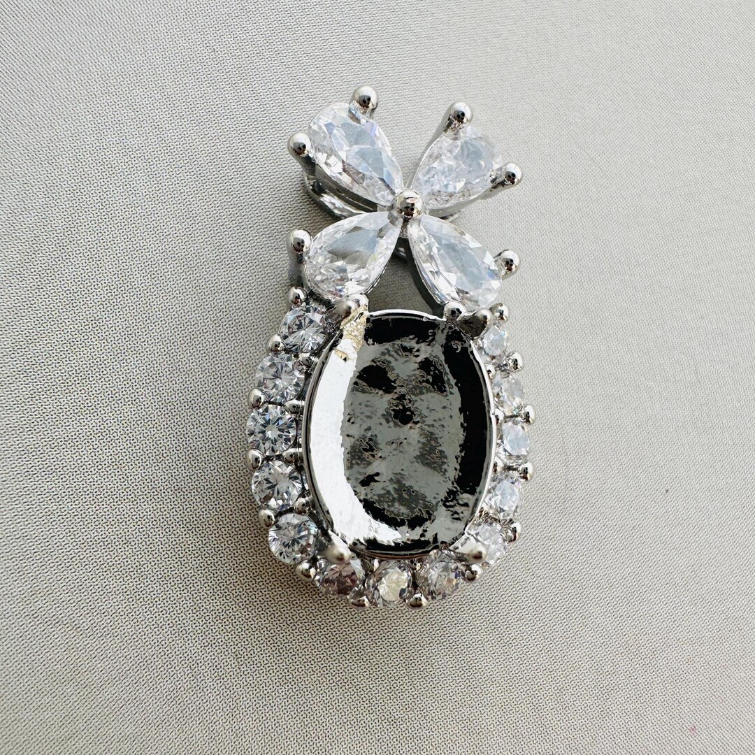 Ciondolo Placcato In Platino Con Diamante Fancy - Foto 3