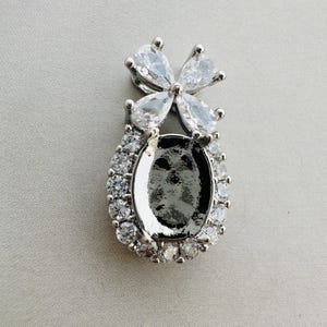 5x7mm Settings, 4 pieces, Silver Plated Charm Findings