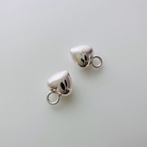 Solid Sterling Silver Heart Charm , 7x5mm, 2 or 6 Pcs