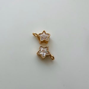 set of 2 , cubic star charms (10x6mm)