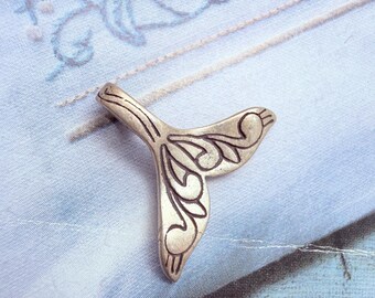 Sterling Silver Fish Charm  , 15mm, 1 piece