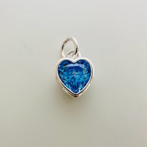 Sterling Silver Cubic Heart Charm , 5x5mm, 1 Pcs