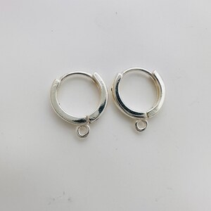 sterling silver huggies findings  - 11x9mm / 1 pair
