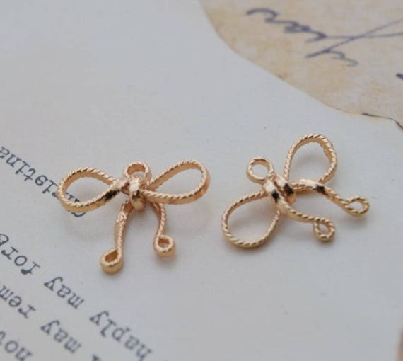 14K Gold Filled Bow Knot Charm, Gold Filled Bow Charm for Jewelry Making Supplies, Bracelet Charm, Earring Charm, Necklace Charm, Bow Charms