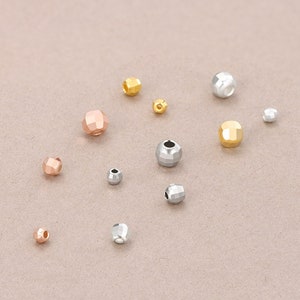 Qty 20 of solid 925 sterling silver faceted ball spacer beads / 2mm / 3mm / 4mm