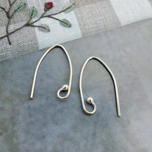 10pcs, solid sterling silver earwires findings,20mm,thick 0.7mm