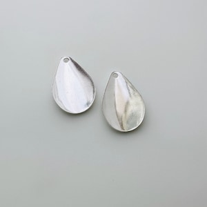 2 or 6 Pcs, Solid Sterling Silver Drop Charm / 12x8mm