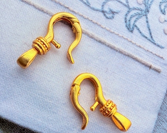 2 pcs, matte goldfilled clasps, 13mm