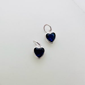 2 Pcs, Sterling Silver Cubic Heart Charm , 5x4mm