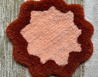 Orange sploot tufted rug decor