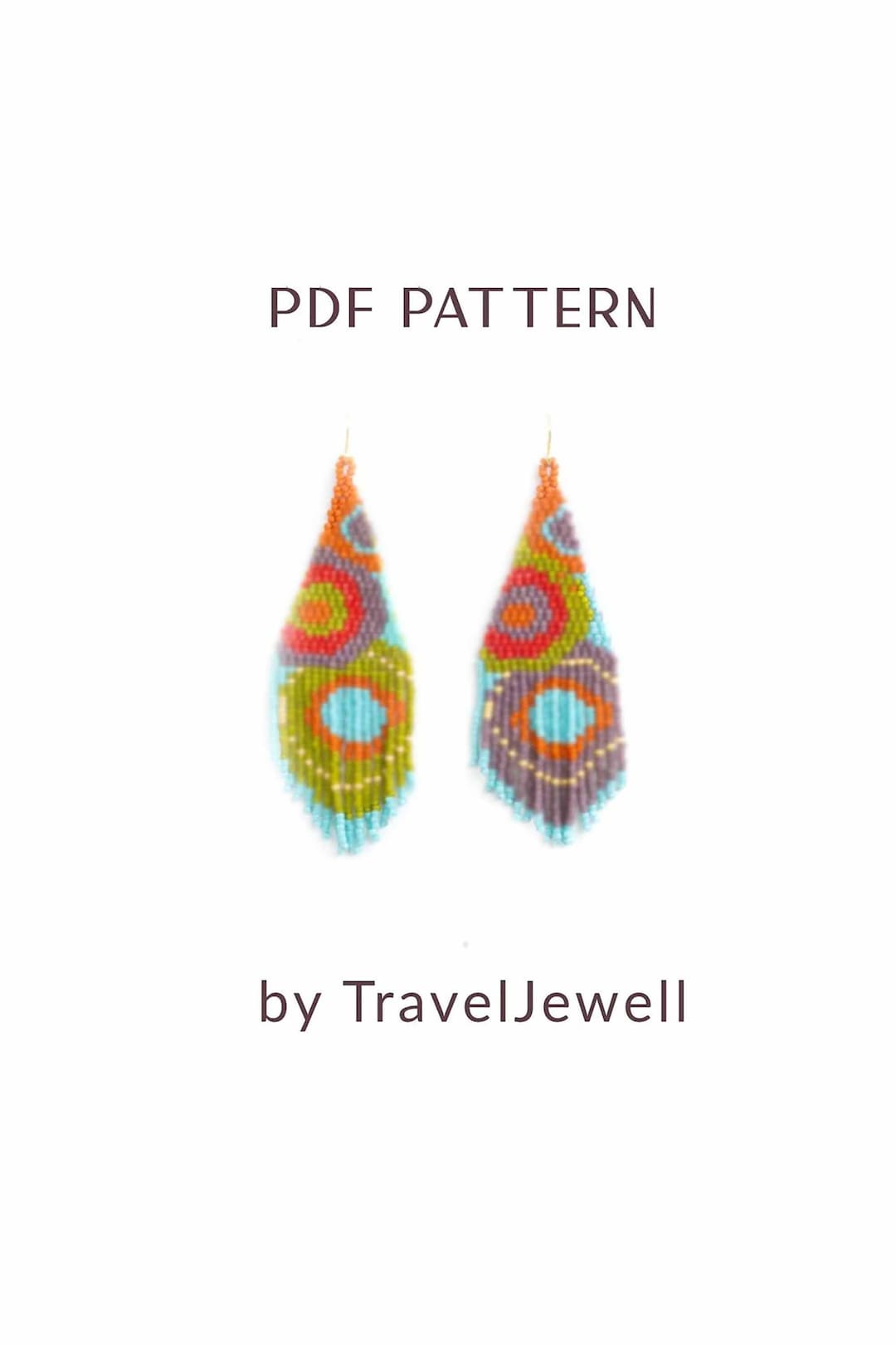 Beaded Earrings PDF Pattern: Geometric Seed Bead Design (instant ...